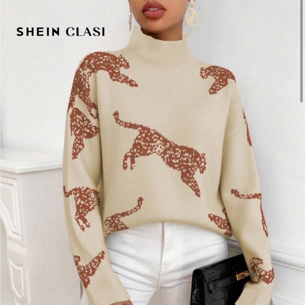 SHEIN cheetah sweater - Picture 4 of 6